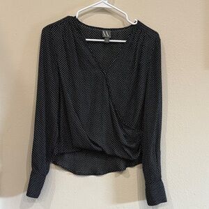 Worthington Black and White Dotted Blouse